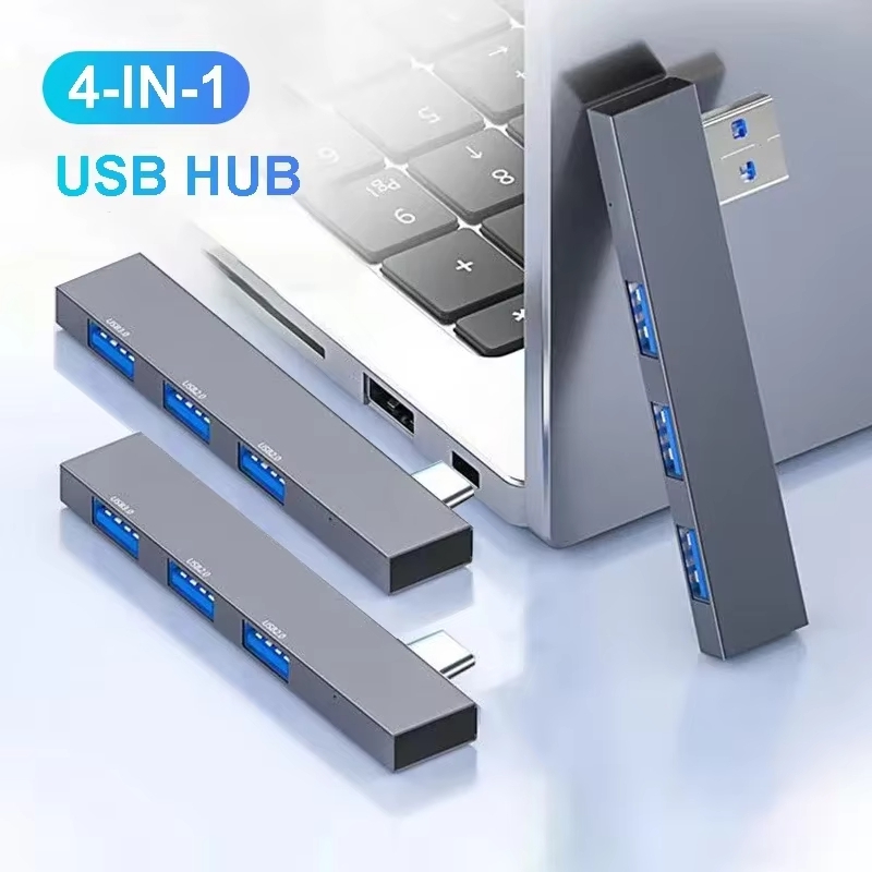 Type C Multiport Adapter - موزع USB 3.0 بـ 4 منافذ