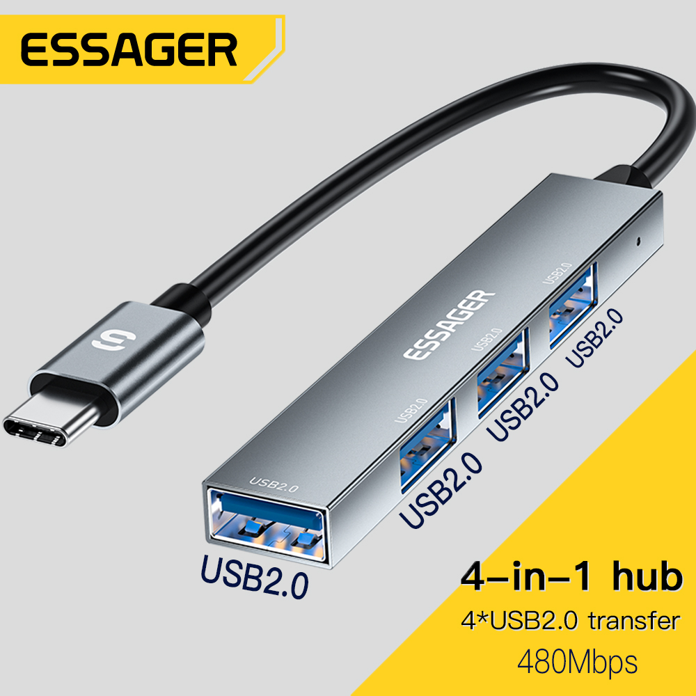 Type C Multiport Adapter - Essager 4 في 1 USB C