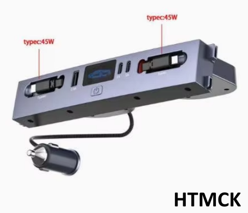 Type C Multiport Adapter - شاحن سيارة متعدد المنافذ، محول طاقة