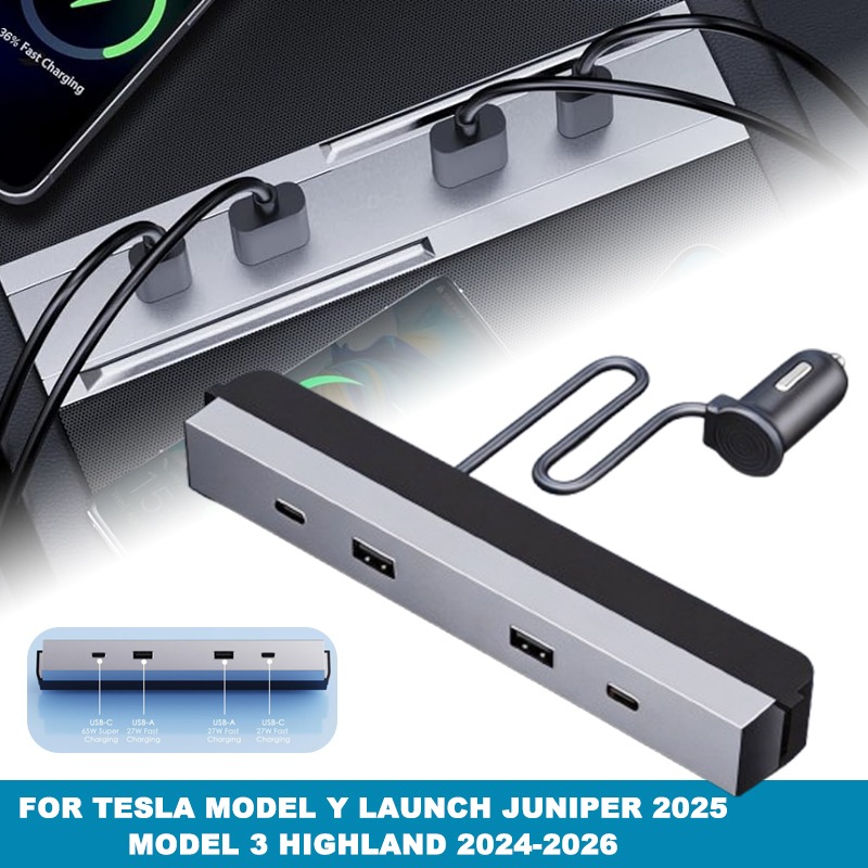 Type C Multiport Adapter - محول كونسول وسطي للسيارة متعدد المنافذ