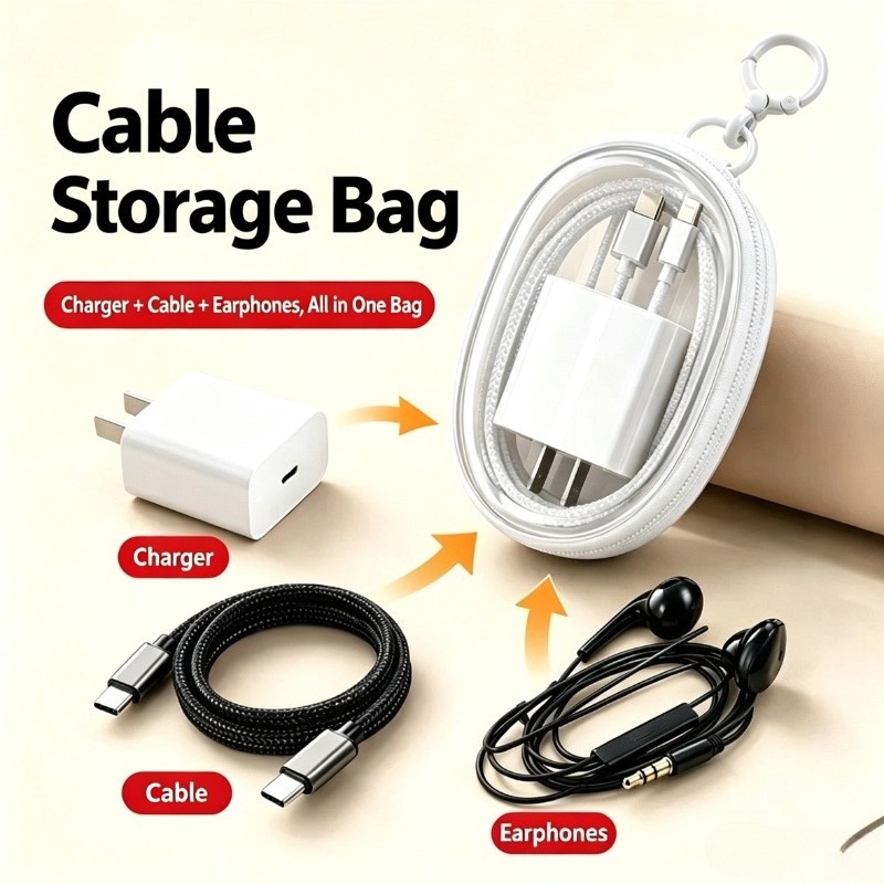 حقيبة تخزين محمولة مقاومة للما - مراجعة Cable Organizer Bag وسعره